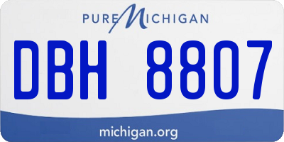 MI license plate DBH8807