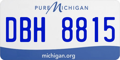 MI license plate DBH8815