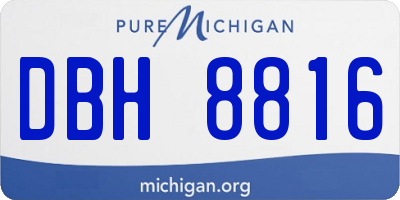 MI license plate DBH8816