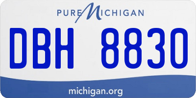 MI license plate DBH8830