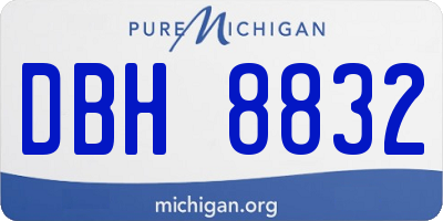 MI license plate DBH8832
