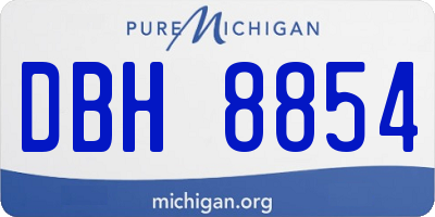 MI license plate DBH8854
