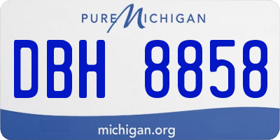 MI license plate DBH8858