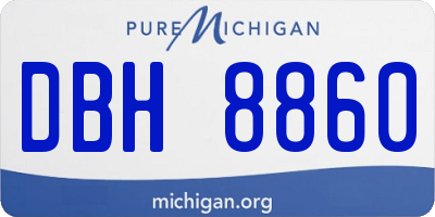 MI license plate DBH8860