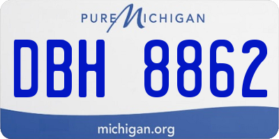 MI license plate DBH8862