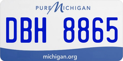 MI license plate DBH8865