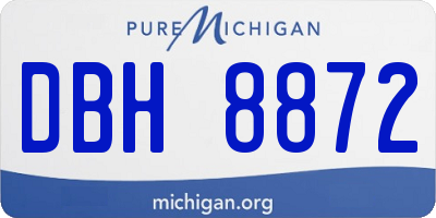MI license plate DBH8872