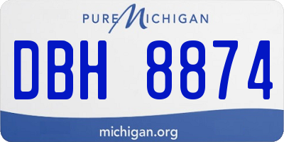 MI license plate DBH8874