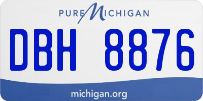 MI license plate DBH8876