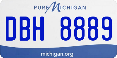 MI license plate DBH8889