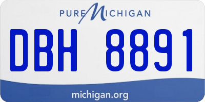 MI license plate DBH8891