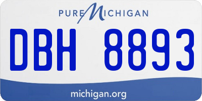 MI license plate DBH8893
