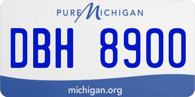 MI license plate DBH8900