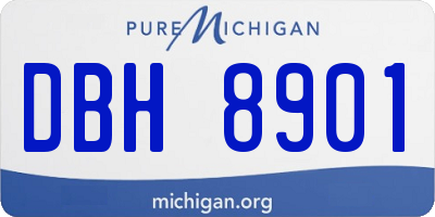 MI license plate DBH8901