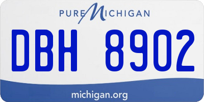 MI license plate DBH8902