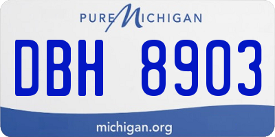 MI license plate DBH8903