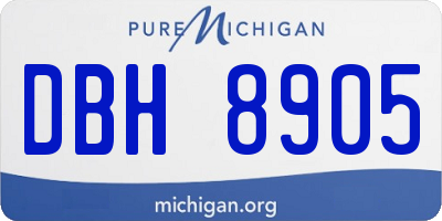 MI license plate DBH8905
