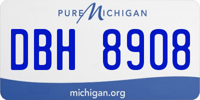 MI license plate DBH8908