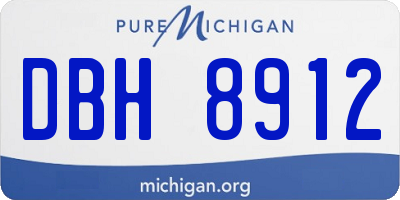 MI license plate DBH8912