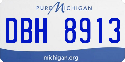 MI license plate DBH8913