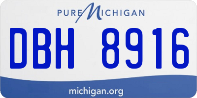 MI license plate DBH8916