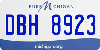 MI license plate DBH8923