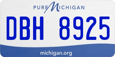 MI license plate DBH8925