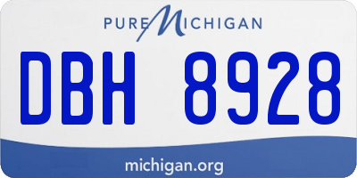 MI license plate DBH8928