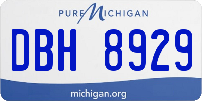 MI license plate DBH8929
