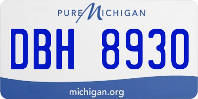 MI license plate DBH8930