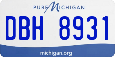 MI license plate DBH8931