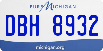 MI license plate DBH8932