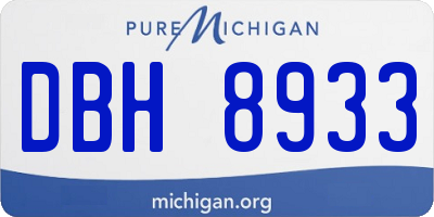 MI license plate DBH8933
