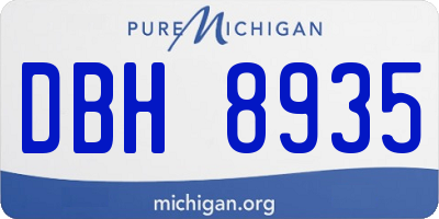 MI license plate DBH8935