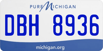 MI license plate DBH8936