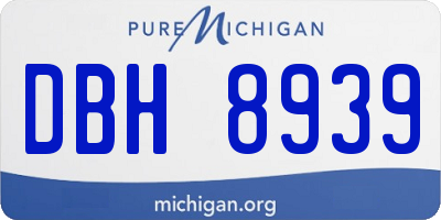MI license plate DBH8939
