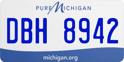 MI license plate DBH8942