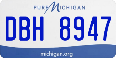 MI license plate DBH8947