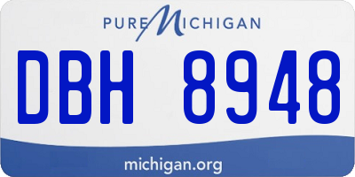 MI license plate DBH8948