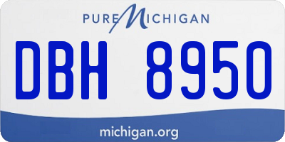 MI license plate DBH8950