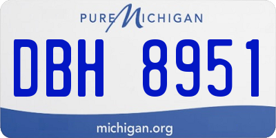 MI license plate DBH8951