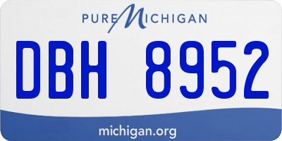 MI license plate DBH8952
