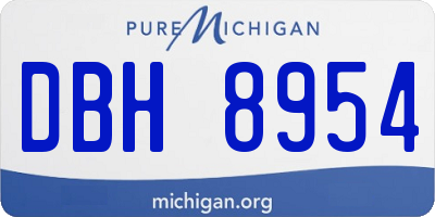 MI license plate DBH8954