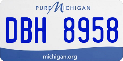 MI license plate DBH8958