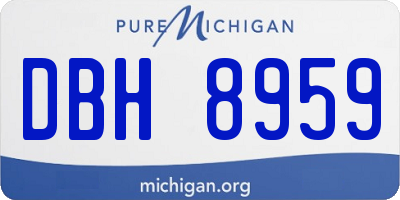 MI license plate DBH8959