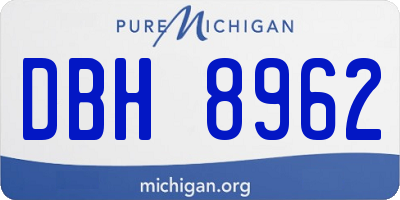 MI license plate DBH8962