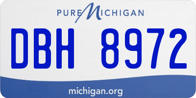 MI license plate DBH8972