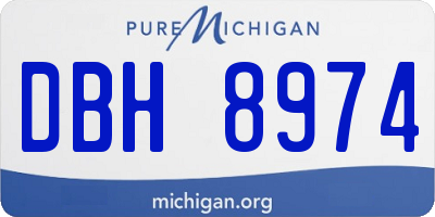 MI license plate DBH8974