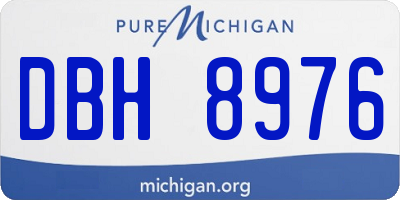 MI license plate DBH8976