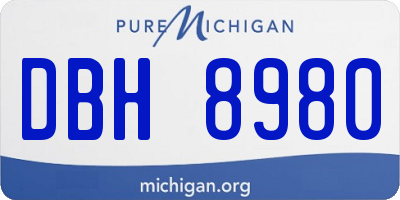 MI license plate DBH8980
